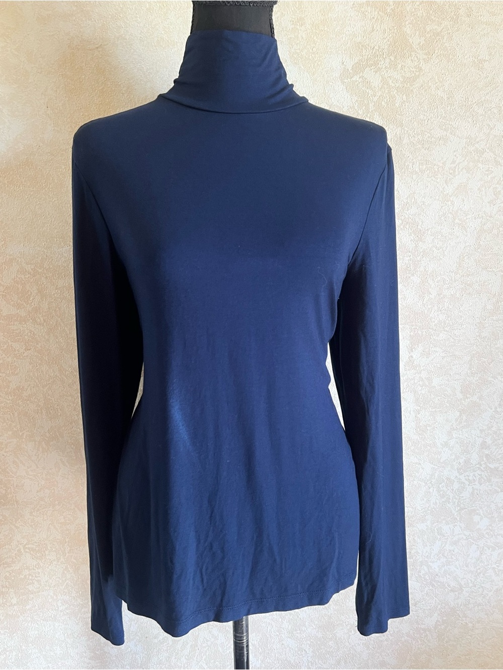 Chico's Deep Navy Long-Sleeve Turtleneck Top